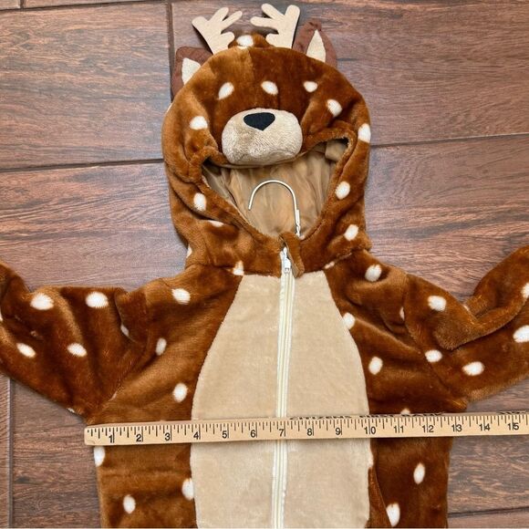 Infant Reindeer Costume Hooded Jumpsuit One Piece Spooktacular Halloween 6-12M - Picture 3 of 9